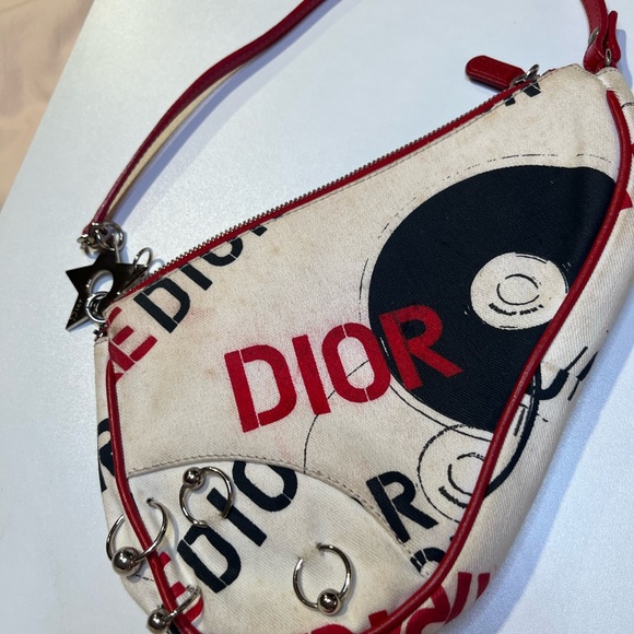 Dior Red and Cream Shoulder Bag - Picture 1 of 5